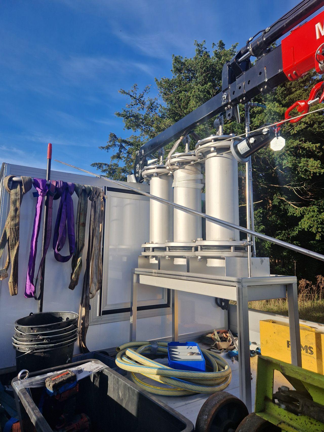 The new plant for the RO-concentrate tests arrives to Hvidovre Waterworks