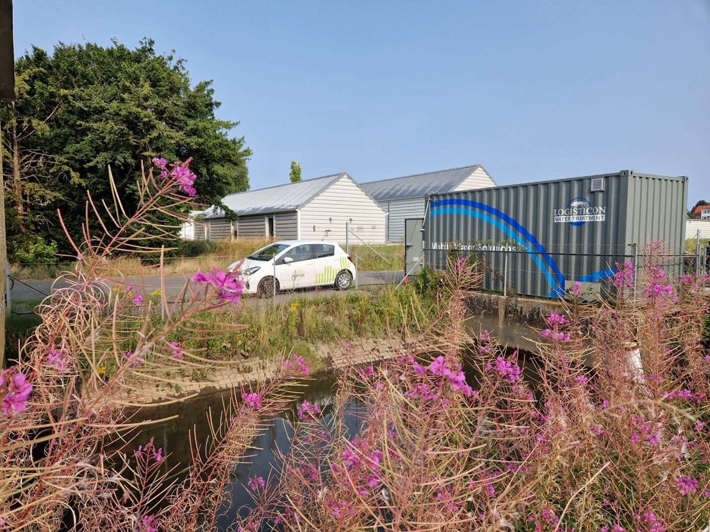 View of the container with the RO-membrane plant at Hvidovre Waterworks